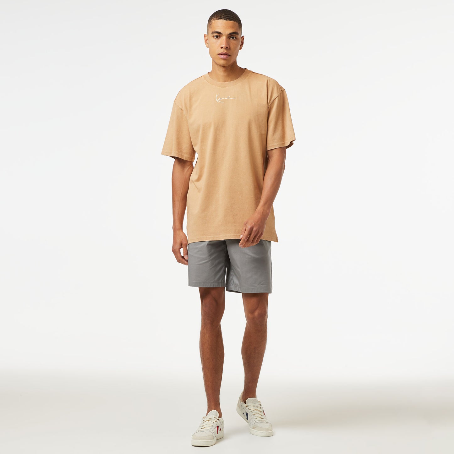 Karl Kani Small Sign. Distressed Heavy Jersey Erkek Krem T-shirt