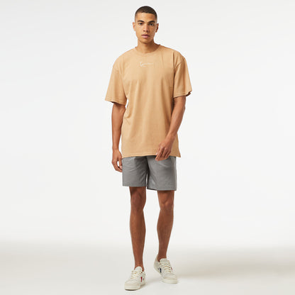 Karl Kani Small Sign. Distressed Heavy Jersey Erkek Krem T-shirt