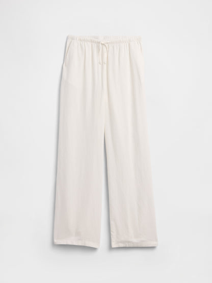 Beyaz Relaxed Pull-on Wide-leg Pantolon