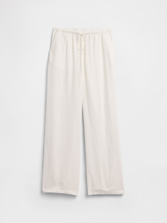 Beyaz Relaxed Pull-on Wide-leg Pantolon