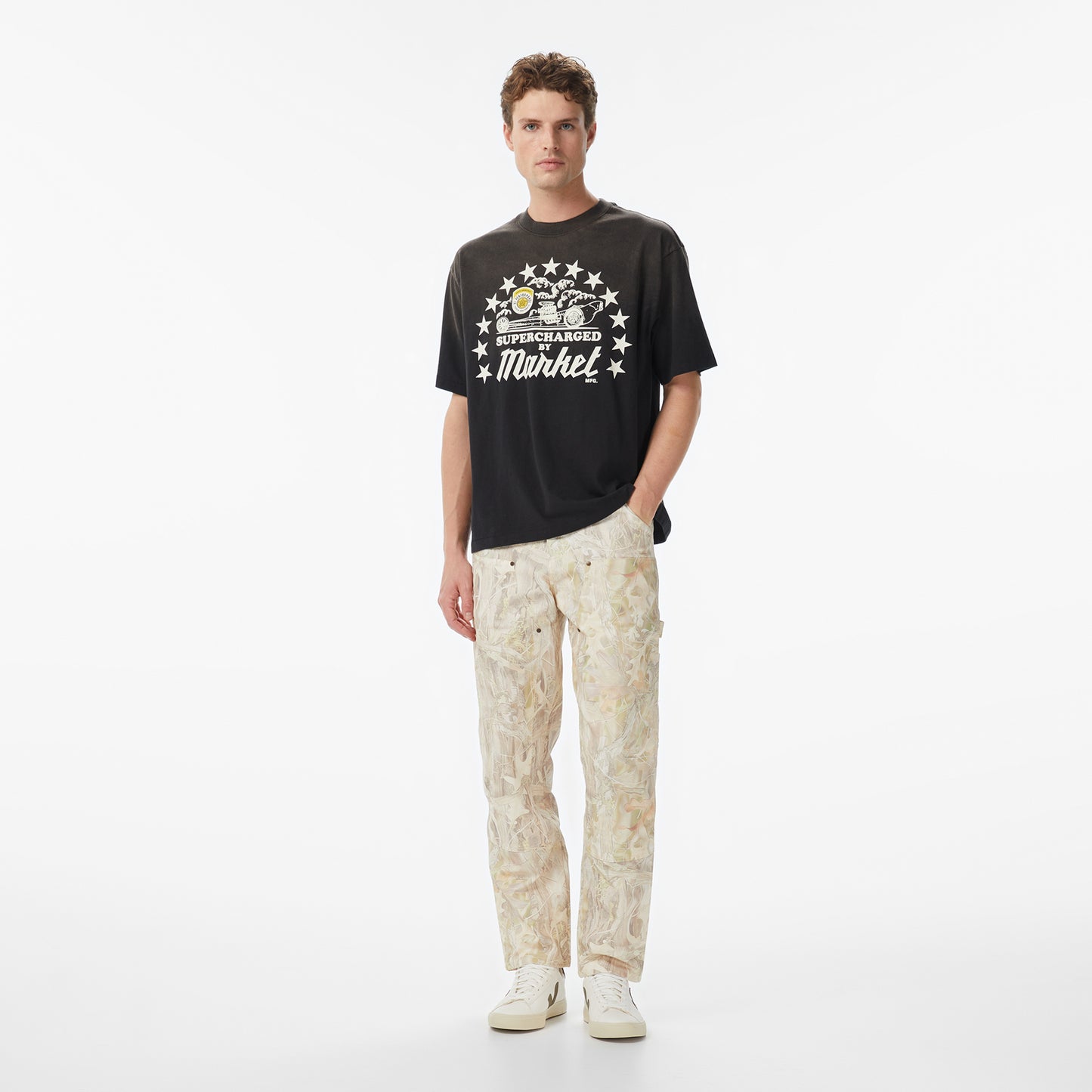 Market Handyman Camo Carpenter Erkek Beyaz Pantolon