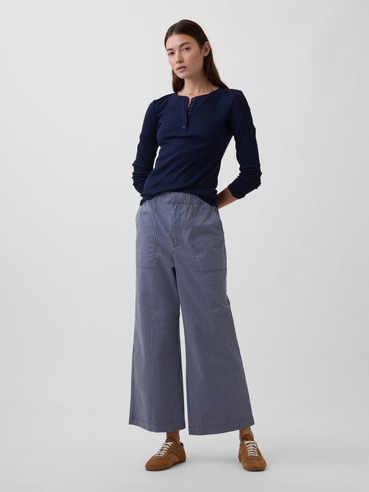 Mavi High Rise Baskılı Easy Wide-leg Khaki Pantolon