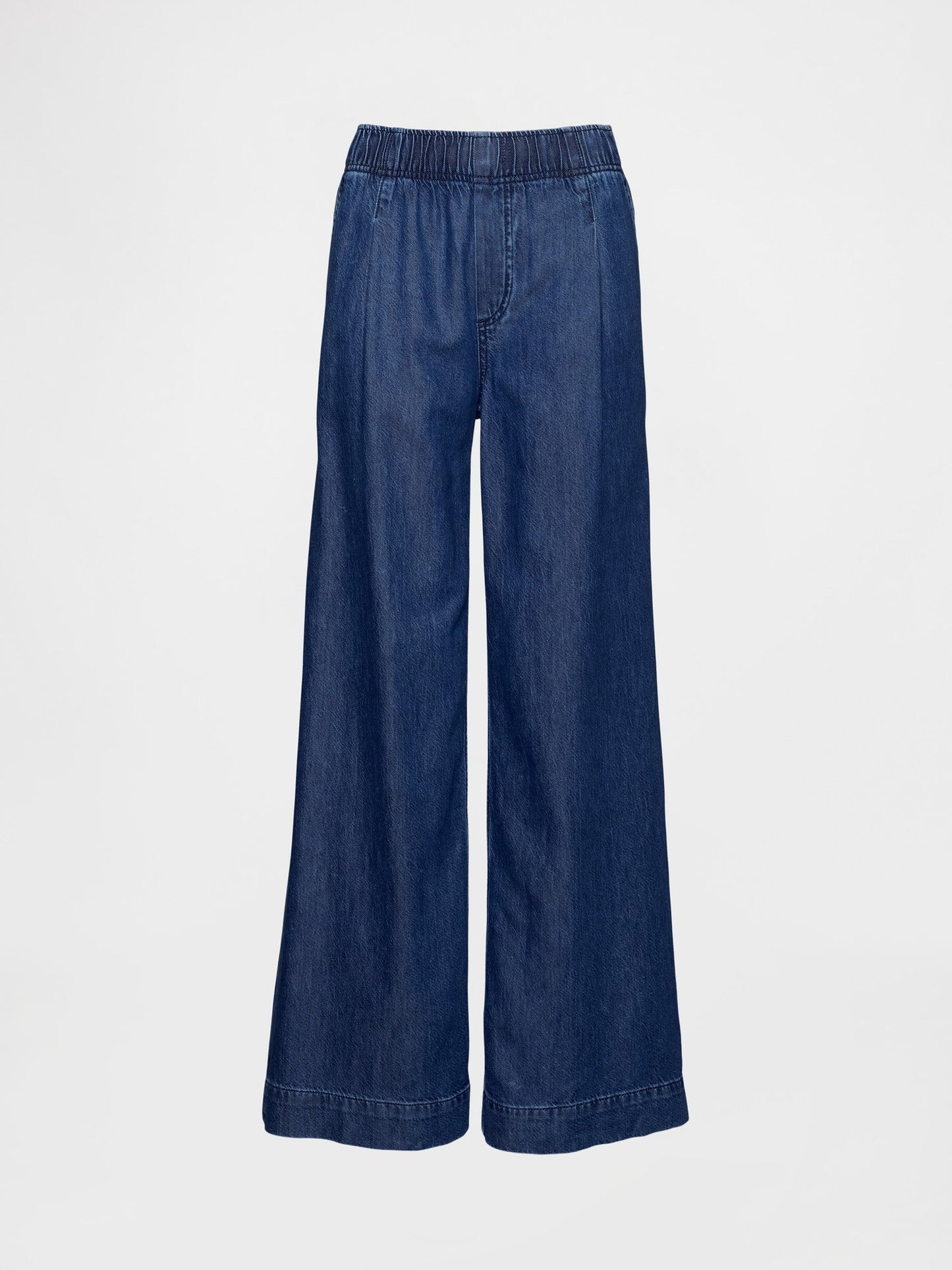 Koyu Mavi Mid Rise Ultrasoft Pileli Baggy Jean Pantolon