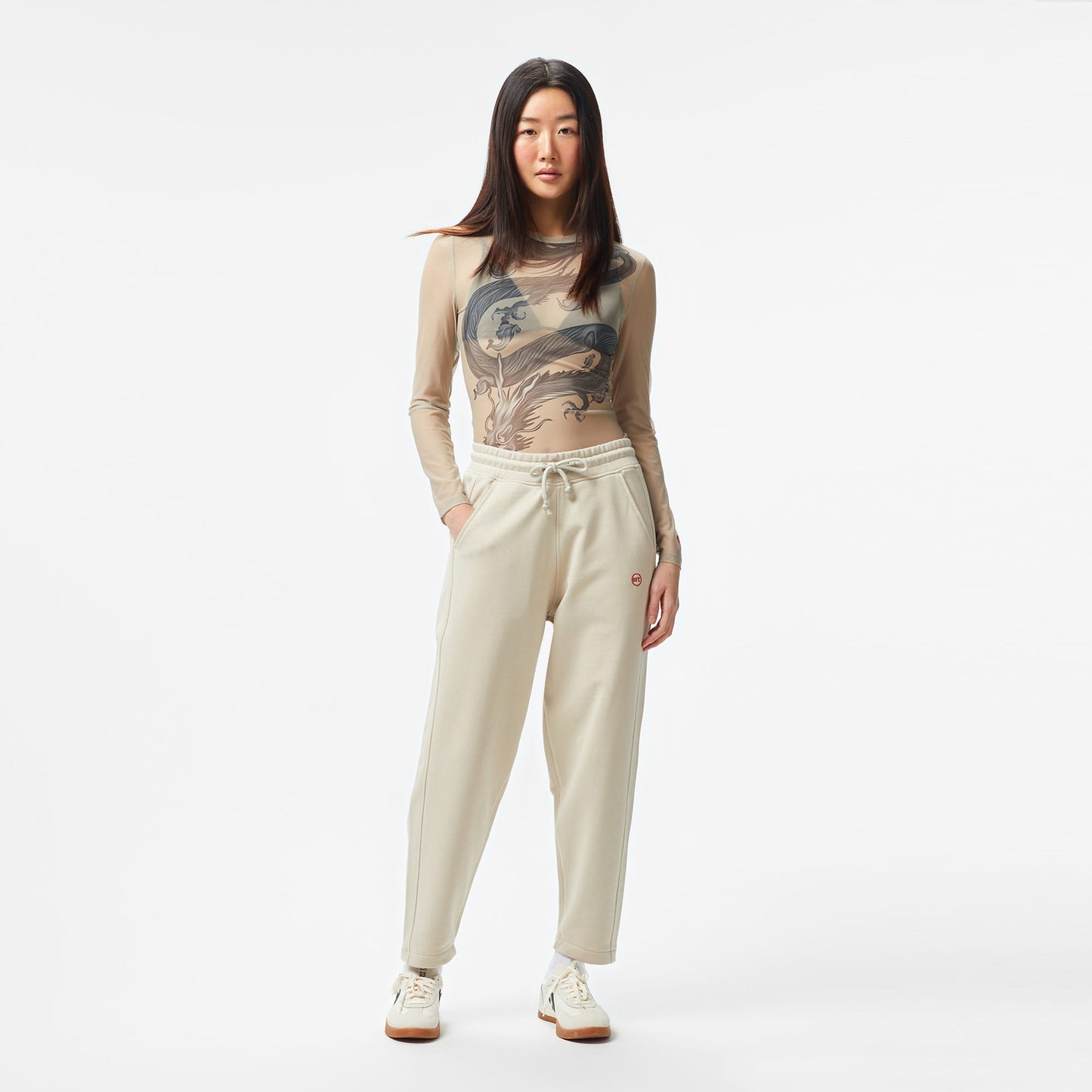 United4 Kadın Krem Bodysuit