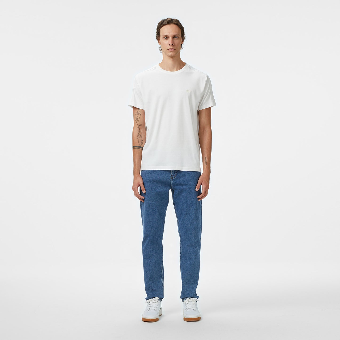Lacoste Erkek Oversize Fit Bisiklet Yaka Beyaz T-shirt