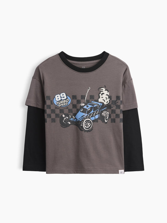 Açık Kahverengi Grafik Baskılı T-shirt