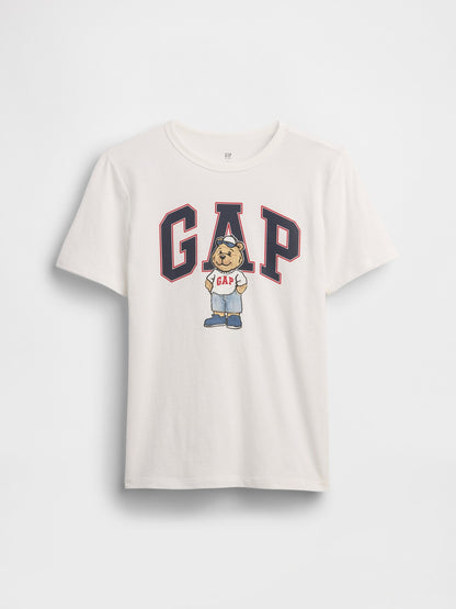 Beyaz Brannan Bear Grafik Baskılı T-shirt