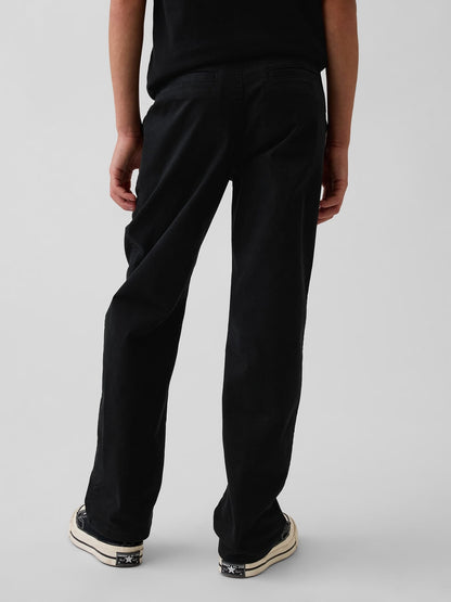 Siyah Modern Relaxed Straight Khaki Pantolon