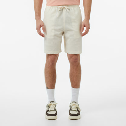 Lacoste Erkek Relaxed Fit Çizgili Beyaz Şort