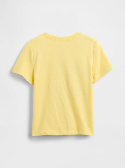 Sarı Grafik Baskılı T-shirt