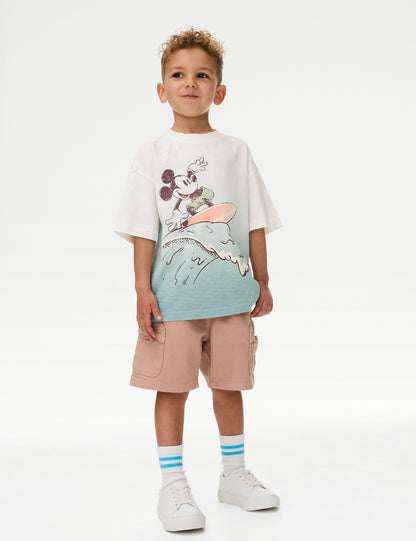 Saf Pamuklu Mickey Mouse:trade_mark: Tişört (1-8 Yaş)