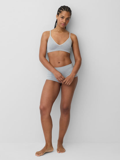 Gri Seamless Fitilli Triangle Bralet