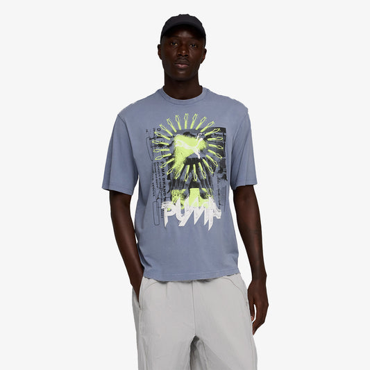 Puma Graphic Erkek Gri T-shirt