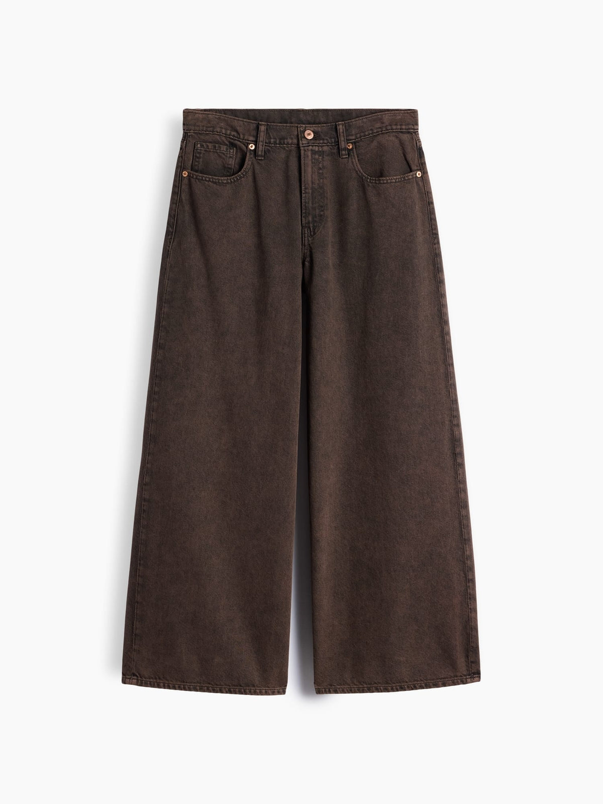 Kahverengi Low Slung Extra Baggy Jean Pantolon