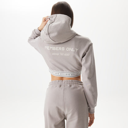 United4 Classic Kadın Gri Crop Sweatshirt