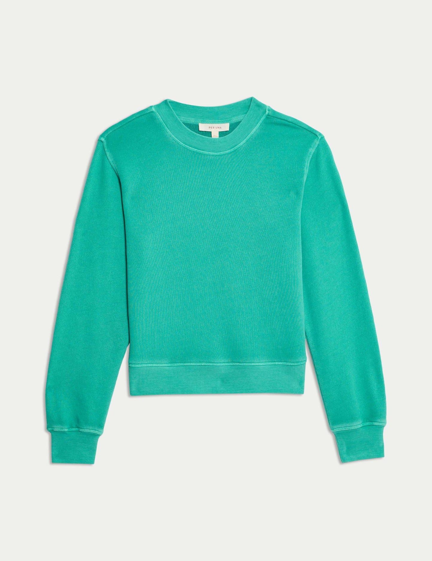 Saf Pamuklu Yuvarlak Yaka Sweatshirt