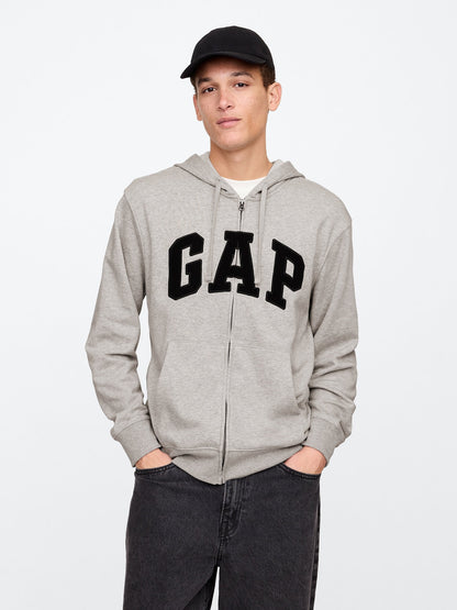 Lacivert Gap Logo Fermuarlı Fransız Havlu Kumaş Sweatshirt