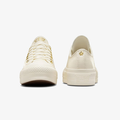 Converse Chuck Taylor All Star Lift Kadın Krem Deri Platform Sneaker