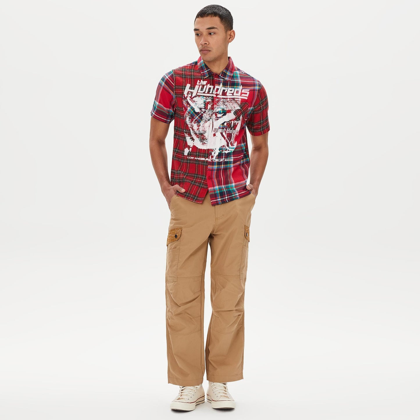 The Hundreds Crash Ss Woven Erkek Kırmızı Gömlek