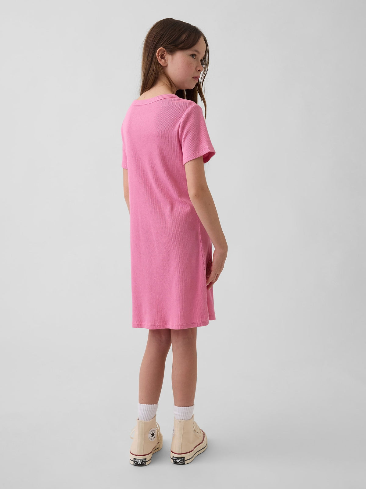 Pembe Gap Logo Fitilli T-shirt Elbise