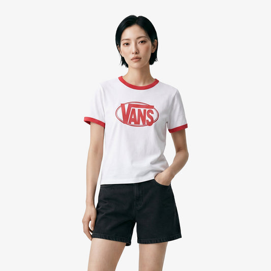 Vans Center Chest Ringer Kadın Beyaz T-shirt