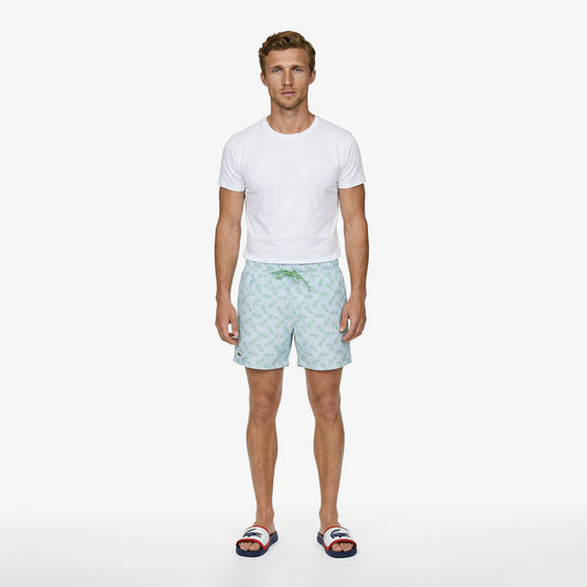 Lacoste Regular Fit Desenli Erkek Mavi Deniz Şortu