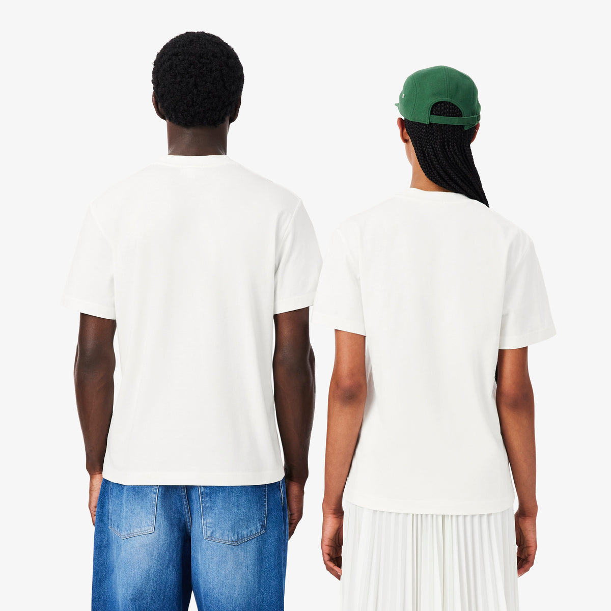 Lacoste Unisex Classic Fit Bisiklet Yaka Baskılı Beyaz T-shirt