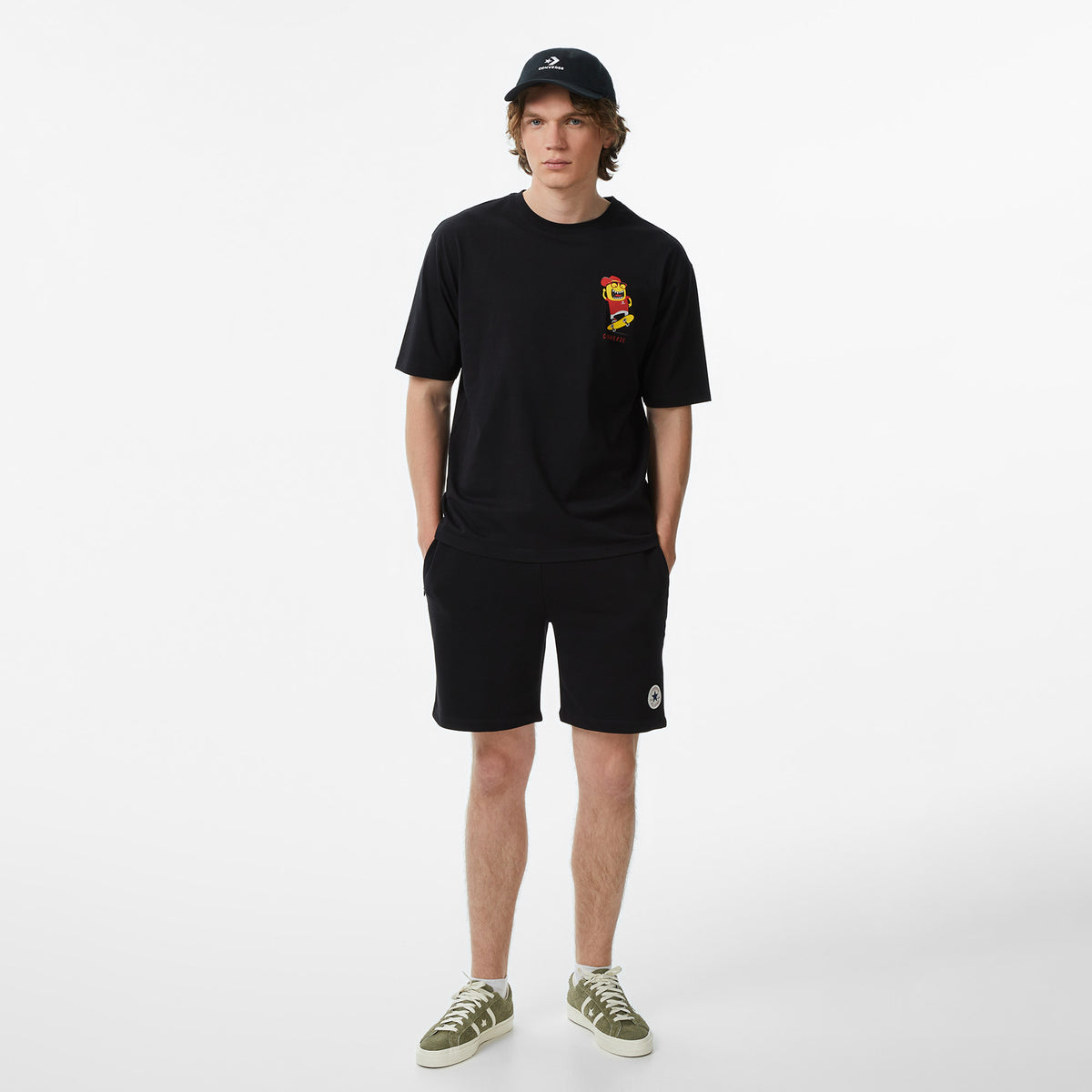 Converse Grafik Baskılı Erkek Siyah T-shirt