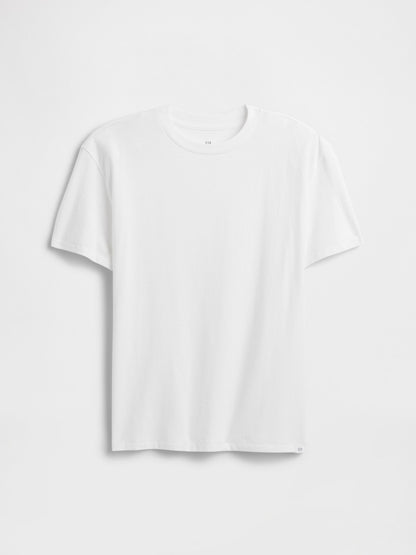 Beyaz Bisiklet Yaka T-shirt