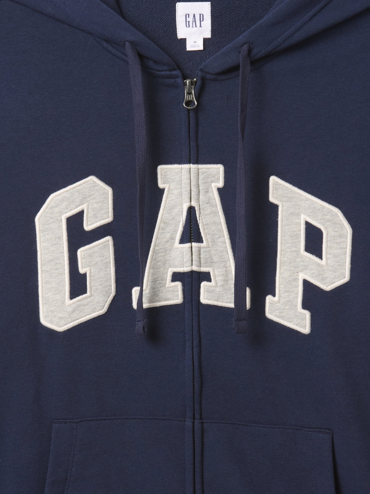 Lacivert Gap Logo Fermuarlı Fransız Havlu Kumaş Sweatshirt