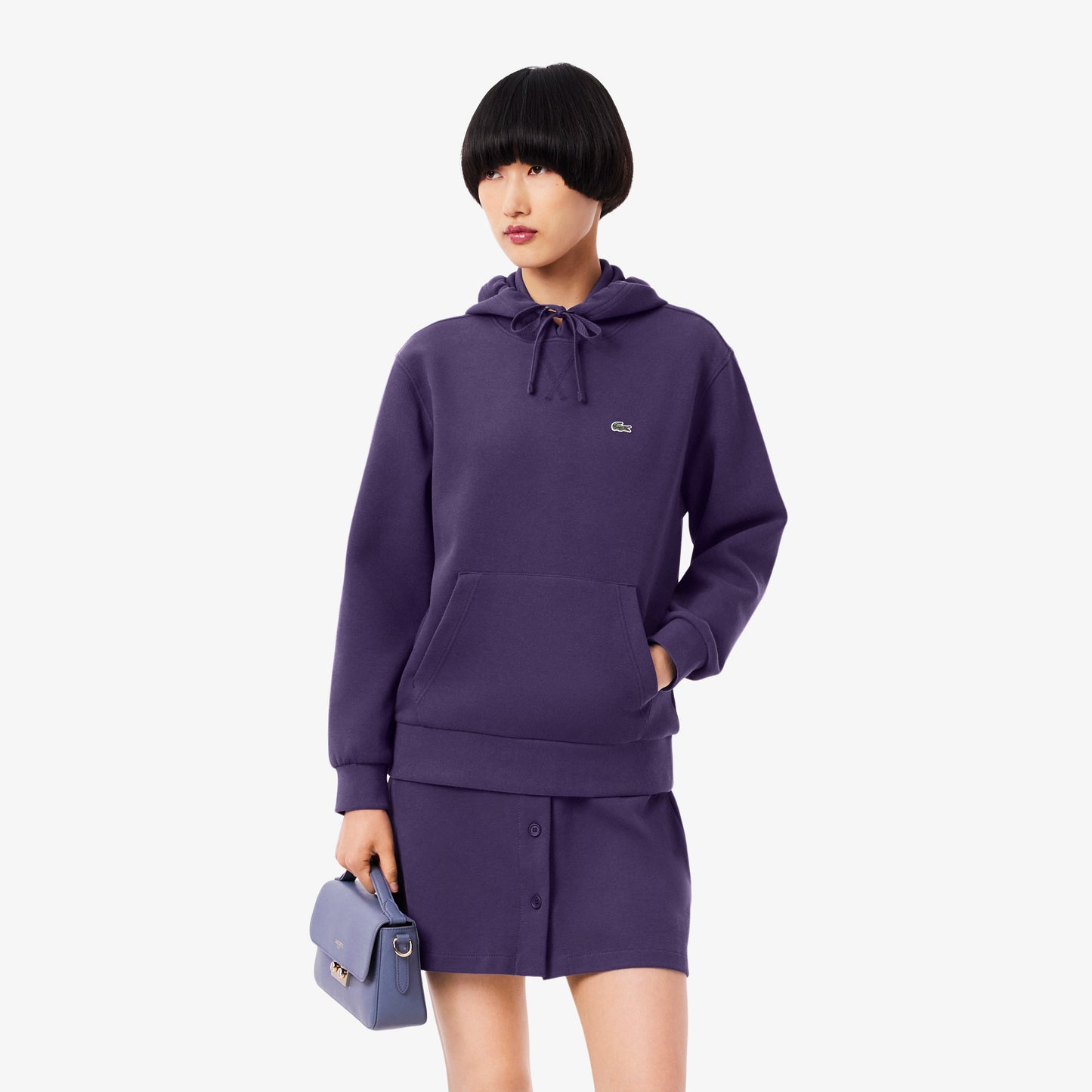 Lacoste Kadın Relaxed Fit Kapüşonlu Mor Sweatshirt