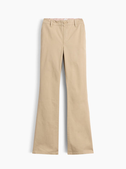 Bej Uniform Flare Chino Pantolon