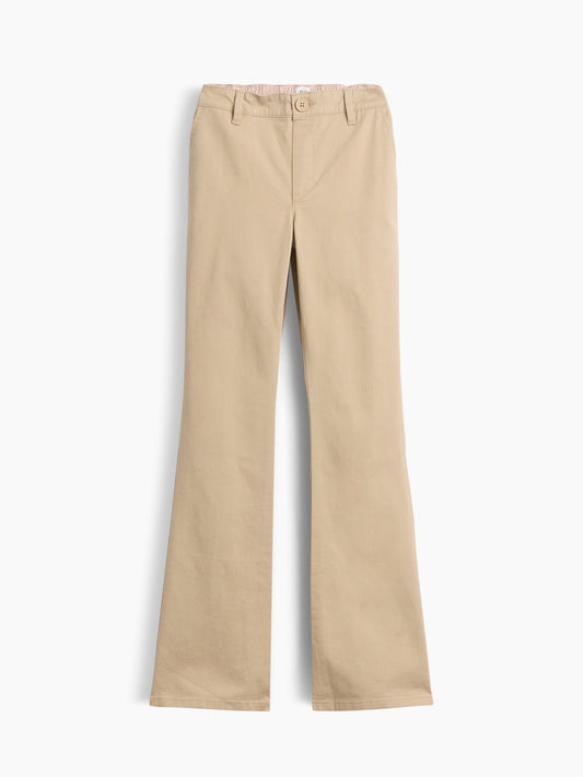 Bej Uniform Flare Chino Pantolon