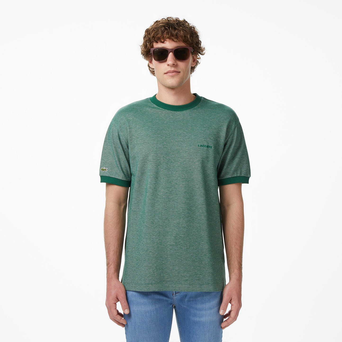 Lacoste Erkek Relaxed Fit Bisiklet Yaka Yeşil T-shirt