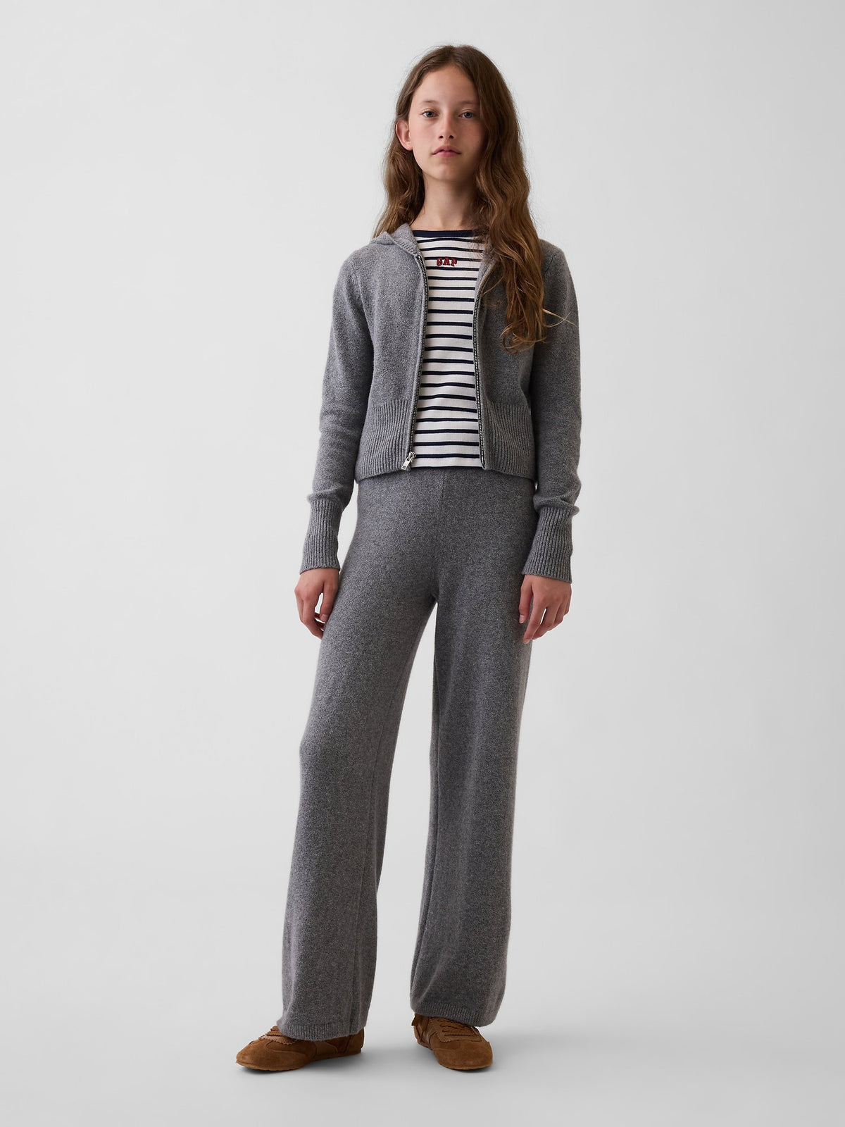 Gri Cashsoft Fermuarlı Sweatshirt