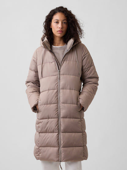 Siyah Relaxed Midi Puffer Şişme Mont