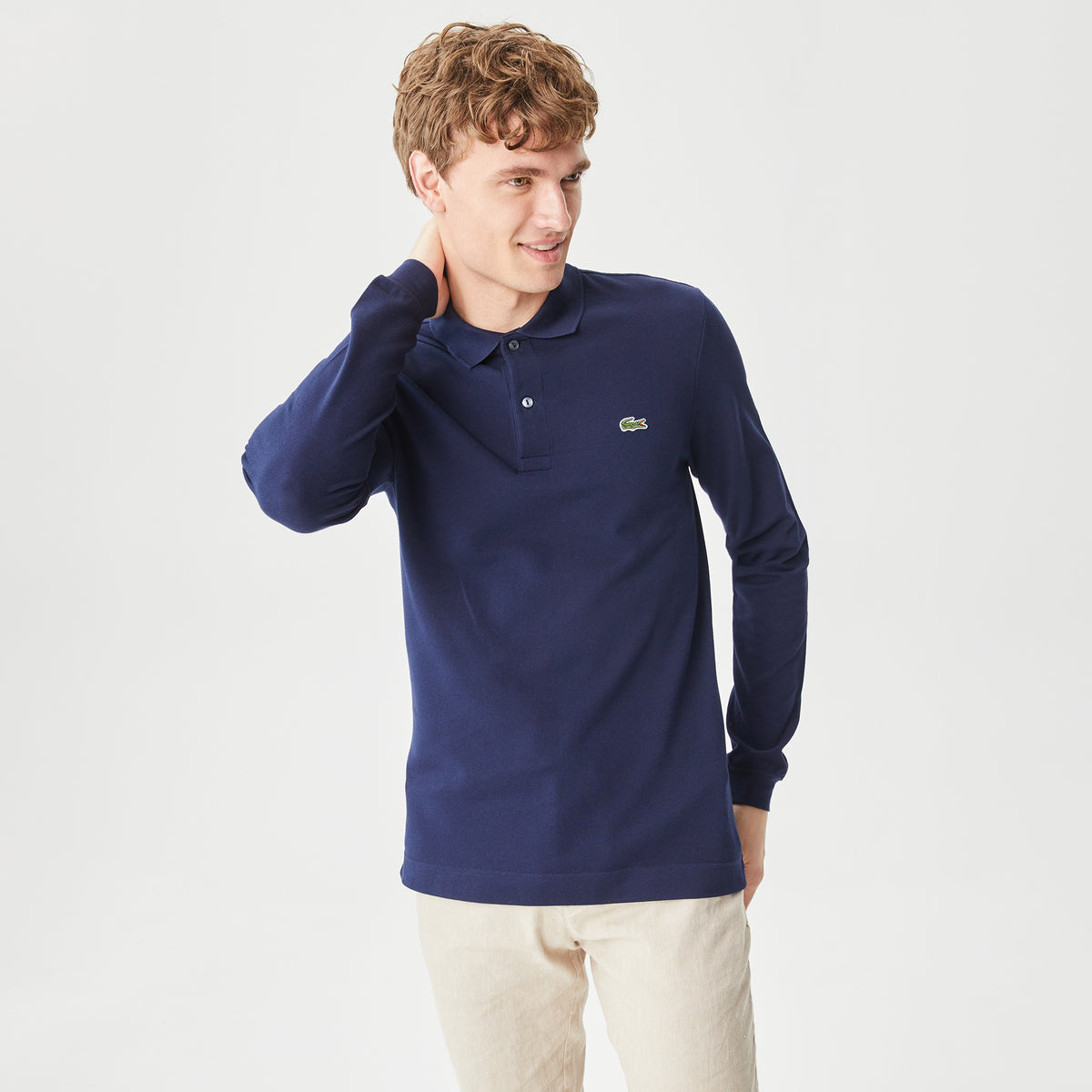 Lacoste Erkek Slim Fit Uzun Kollu Lacivert Polo