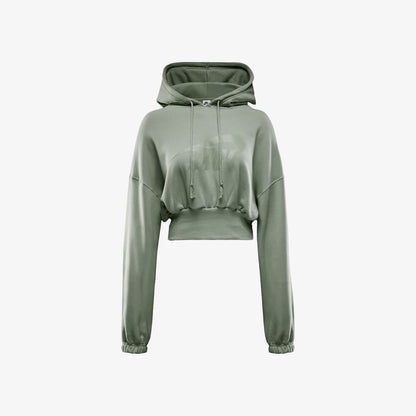 Nike Oversized Sportswear Fleece Cropped Kadın Yeşil Günlük Sweatshirt