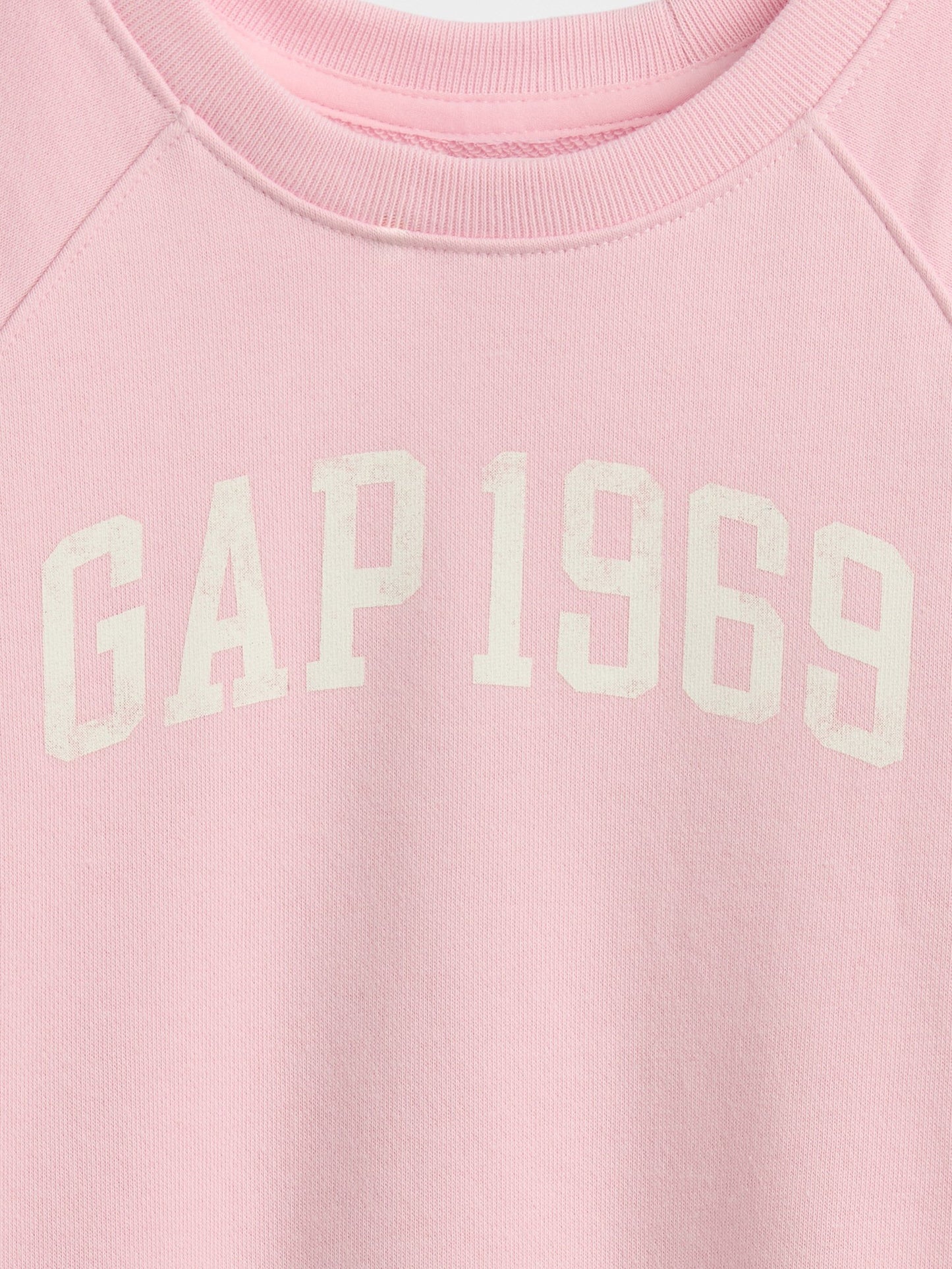 Açık Pembe Fransız Havlu Kumaş Kısa Kol Sweatshirt