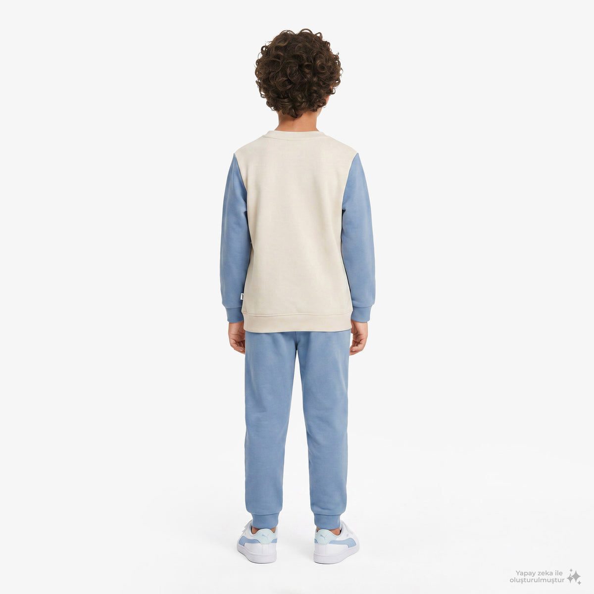 Puma Minicats Little Runners Çocuk Krem Eşofman Takımı