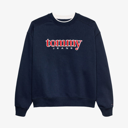 Tommy Hilfiger Erkek 90s Texture Graphic Erkek Lacivert Sweatshirt