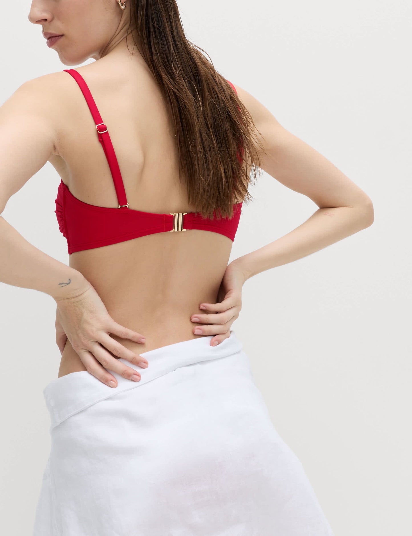 Dolgulu Detaylı Bandeau Bikini Üstü