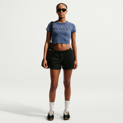Nike Chill Knit Cropped Kadın Mavi T-shirt