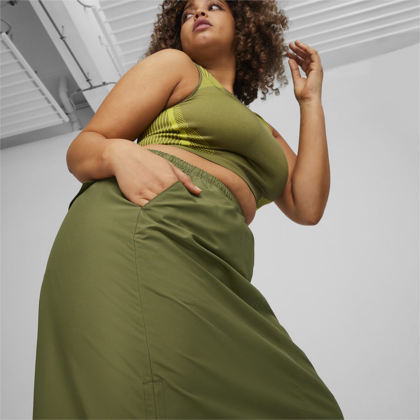 Puma Dare To Midi Woven Skirt Kadın Yeşil Etek