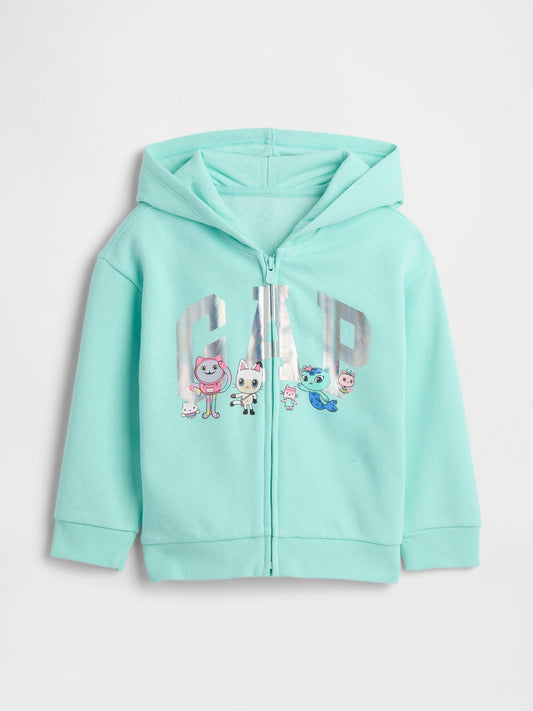 Açık Yeşil Gabby's Dollhouse Logo Fermuarlı Sweatshirt
