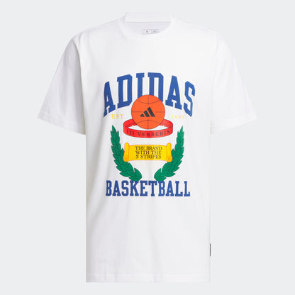 Adidas Crest Basketball Graphic Erkek Beyaz T-shirt