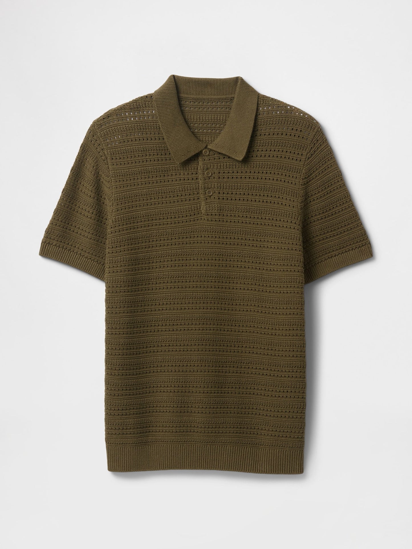Haki Örgü Polo T-shirt