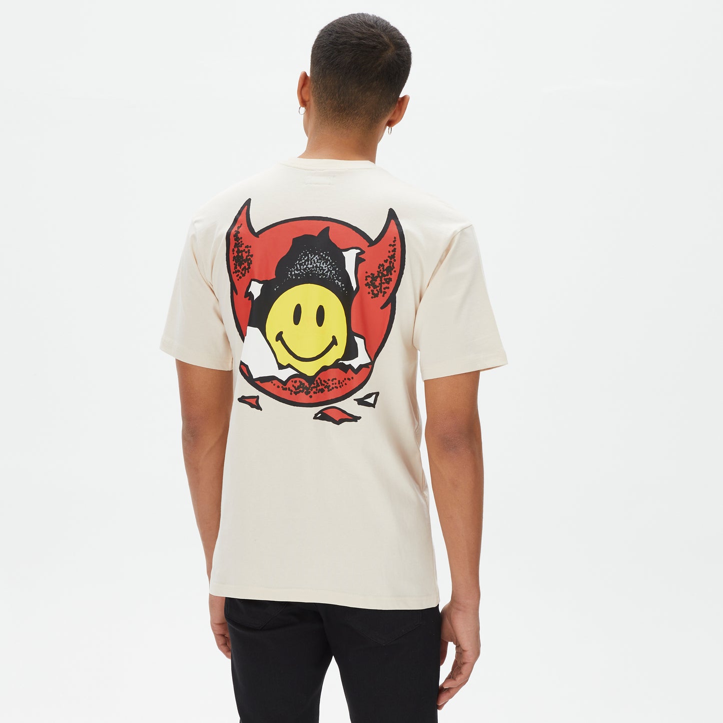 Market Smiley Inner Peace Erkek Krem T-shirt