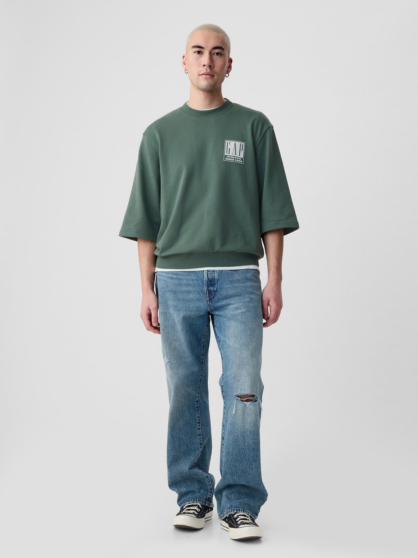 Yeşil Gap Logo Oversize Sweatshirt