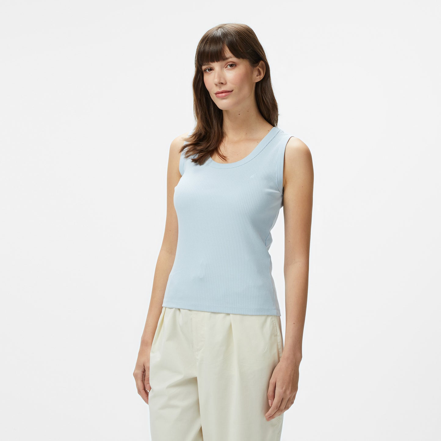 Nautica Kadın Mavi Slim Fit Kolsuz T-shirt